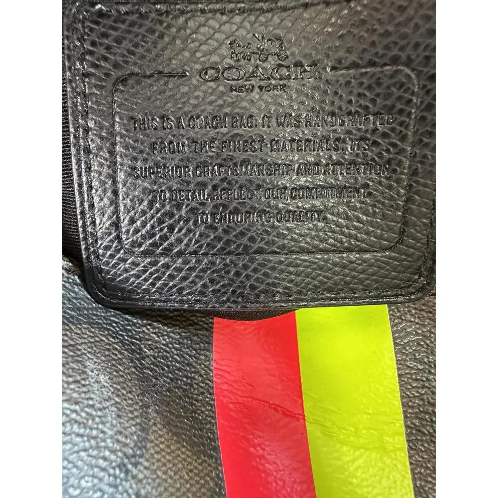 Coach Signature Double Stripe Bennett Heritage Satchel Mahogany Purse - Picture 7 of 12